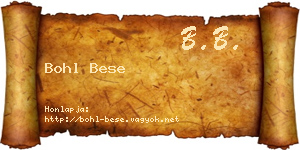 Bohl Bese névjegykártya